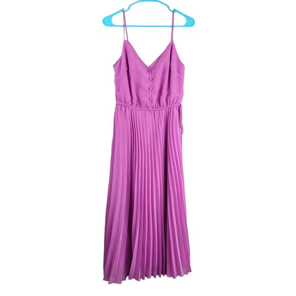 NWOT ASOS Purple Pleated Midi Blouson Dress Size 4 - Picture 1 of 12